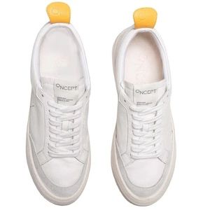 Oncept London White Cloud Leather Platform Sneaker - Size 8 women’s